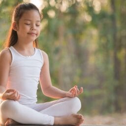 A little Girl Meditating