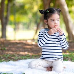 Kid Having Snack Outdoor