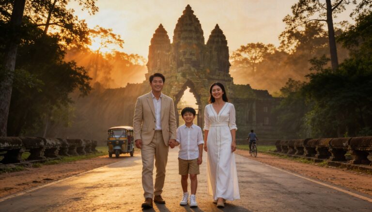 Asian Family Angkor Wat